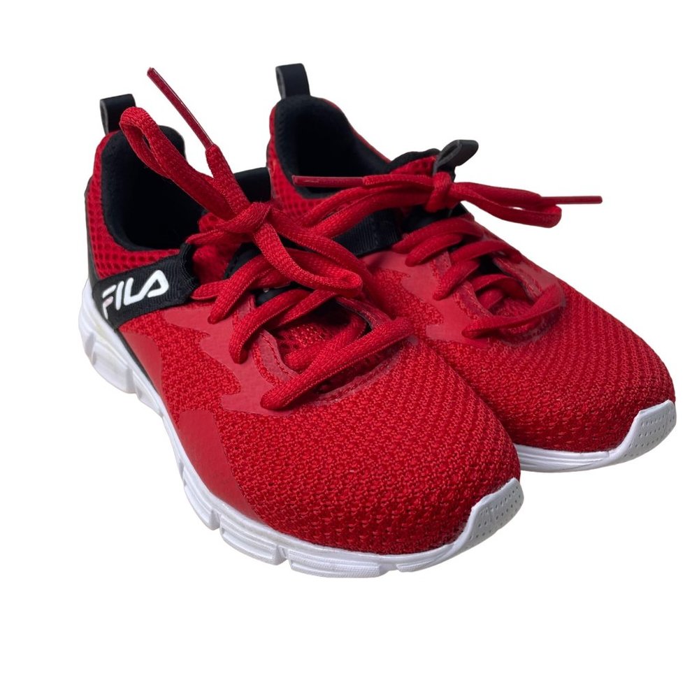 Fila Boys Sneakers Gym Shoes Red Black Youth Size 11 Running Shoes u